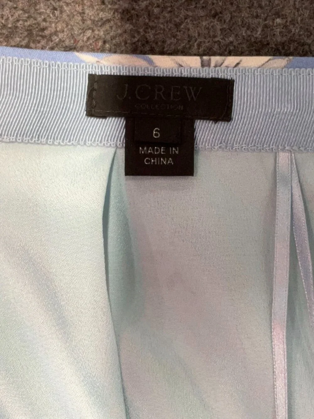 J.Crew 100% Silk Skirt - Blue Floral/Tropical Print